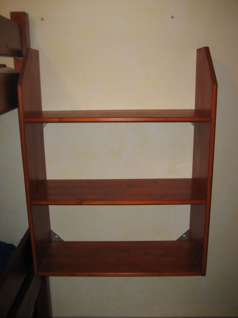 Toy shelf / book shelf, custom built and stained to match the room decor